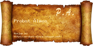 Probst Álmos névjegykártya